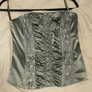 Women's grey silver corset top